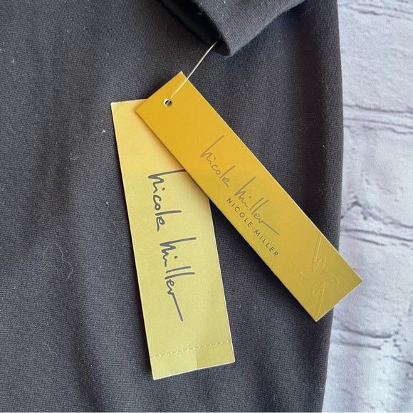 Nicole Miller Little Black Event Party Dress NWT NEW Gothic Size 2 Mesh $330+ - Picture 2 of 16